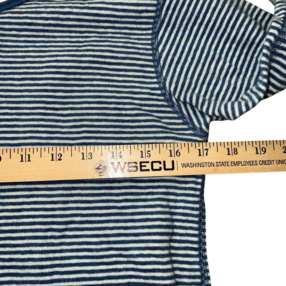 Vintage L.L.Bean 2 Layer Wool‎ Blend Striped Long Sleeve Thermal Shirt Size Med